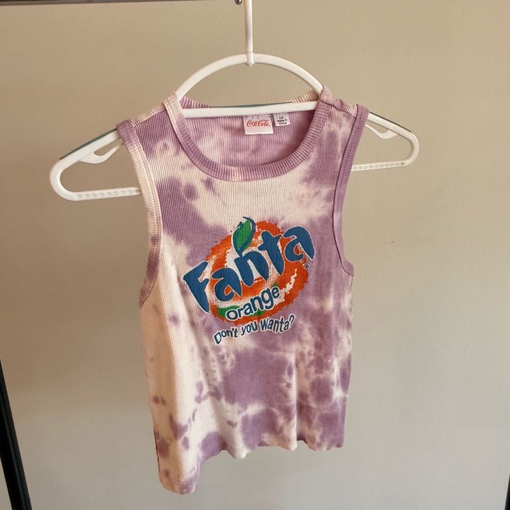 Coca Cola Fanta Orange Purple Tie-Dye Tank Top Size Large